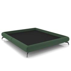 Cama Casal Base Box 138x188cm Pés de Ferro Cold P02 Veludo Verde - Mpo