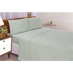 Jogo de Lençol Casal 4 Peças 180 Fios Ponto Palito Algodão Percal - Lo