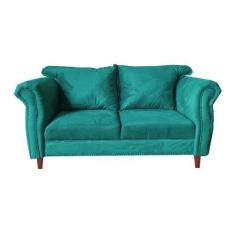 Sofá Suede Paris Luxo Chesterfield 2 Lugares Thifany - Novo Encanto