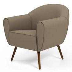 Poltrona Decorativa Nina material sintético C-19 com Pés Palito Castan