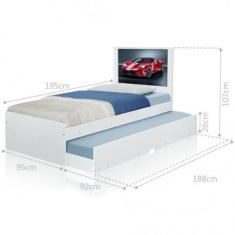 Cama Bibox Solteiro Carro Sport Vermelho - CasaH