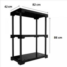 Estante Modular 3 Prateleiras Cube Eco Grifit Preto
