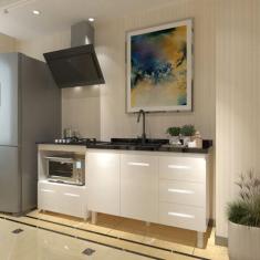 Balcão Armário Cozinha Gabinete de Pia 120 cm Bruna e Balcão para Fogã