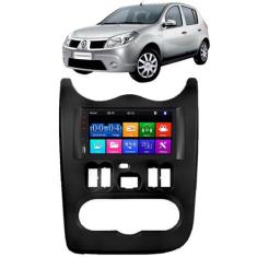 Kit Multimídia 7 Polegadas Sandero 2007 A 2011 MP5 Carplay Bluetooth +