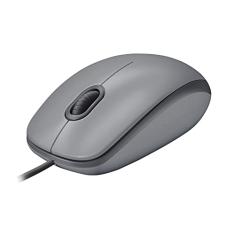Mouse com fio USB Logitech M110 com Clique Silencioso, Design Ambidestro e Facilidade Plug and Play - Cinza