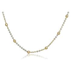 Colar Corrente com Bolinhas Folheado em Ouro 18k