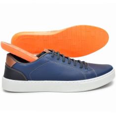 Tenis Sapatenis Masculino Palmilha Gel Azul