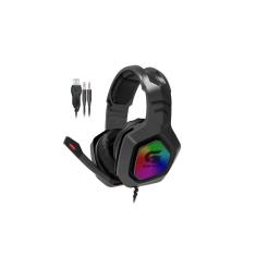 Headset Gamer Fortrek Black Hawk P2 + USB 50mm RGB - Preto