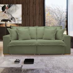 Sofá Cama 3 Lugares Arizona Retrátil 20735 Boucle Verde - Celflex