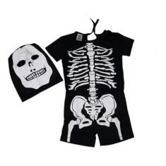 Fantasia De Halloween Infantil Caveira Esqueleto Dia Das Bruxas Kids -