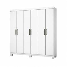 Guarda Roupa 6 Portas Carioca Móveis Branco
