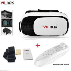 Óculos Vr Box Realidade Virtual 3D Android IOS Controle - Bluetooth  -