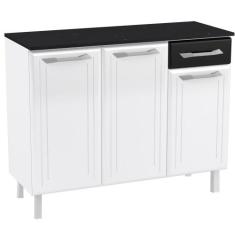 Balcão de Cozinha de Aço Triplo Telasul Topázio Smart C/ Tampo Branco/