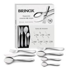 Faqueiro Brinox Lyon 5101/118 Aço Inoxidável 42 Peças, Inox, 42