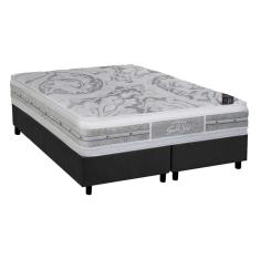 Cama Box King: Colchão Molas Castor Pocket Super Luxo Látex Slx + Base Crc Suede Gray(193X203)