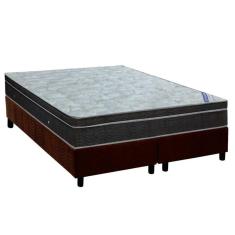 Cama Box King: Colchão Molas Bonnel Ortobom Nanolastic Light Selado + Base Crc Suede Brown(186X198)