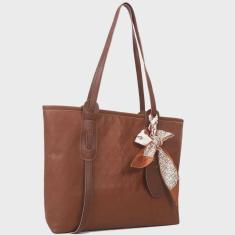 Bolsa Casual Geométrica com Alça de Ombro e Laço