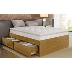 Base Box Casal com 4 Gavetas em Madeira Maciça 1,60 Libanesa Imbuia - 