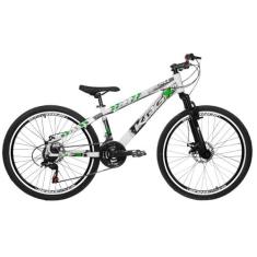 Bicicleta Freeride Aro 26 Flay KOG 18v Freio a Disco Suspensão Diantei