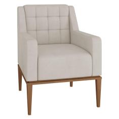 Poltrona Decorativa Sala Estar Madonna Suede Bege Gran Belo