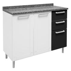 Balcão 105x85,3cm 3 Portas em Aço (com Tampo) - Bertolini 6114 Múltipla