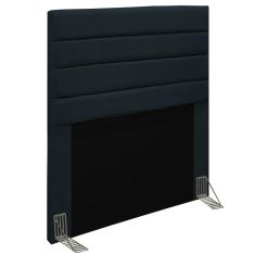 Cabeceira Cama Box Solteiro 90CM Rubi D10 Suede Preto - Mpozenato