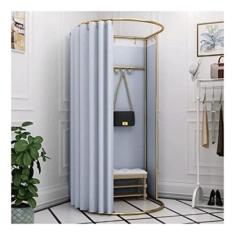 Guarda-roupa Vestiário Portátil Móvel Simples Provador Expositor Semicírculo Cortina Armário para Shopping Lojas de Roupas armário