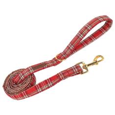 MR. CHUBBYFACE Coleira xadrez de Natal vermelha e dourada para cães fortes, meninos, meninas, fantasmas, coleira durável para cães pequenos, médios e grandes
