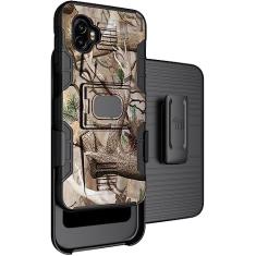 Capa com clipe para Galaxy XCover 6 Pro, capa resistente Nakedcellphone com suporte [placa de montagem embutida] e [coldre de quadril de cinto] para celular Samsung XCover6 Pro (2022, SM-G736) -