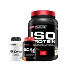 KIT Whey Protein - Iso Protein 900g + BCAA 100g +  Creatina 100g- Bodybuilders-Unissex