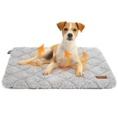 Cama para gatos autoaquecida, tapete para cães 61 x 45 cm, macio e fofo, almofada térmica silenciosa para animais de estimação para animais de estimação internos e externos com capa removível inferior