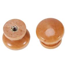 10 Unidades S M L de Madeira, Puxador de Móveis Naturais para Cozinha, Armário Redondo de Cogumelo, Alças de Parafuso de 10 Mm, Maçanetas de Porta de Pinho 50 Mm, Maçaneta de