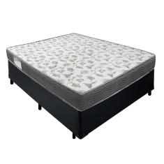 Cama Box Casal Sintético + Colchão De Espuma D33 - SerenePrime - 138cm Preto