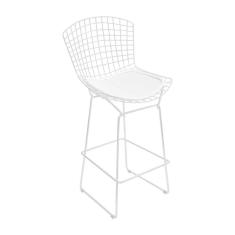 Banqueta Bertoia Branca D60 Assento Branco Cor Branco