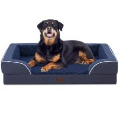 Casa Paw Cama ortopédica impermeável para cães extragrande, cama para cães extragrande, espuma viscoelástica GG com laterais, espuma de ovo e fundo antiderrapante para cães jumbo com capa removível
