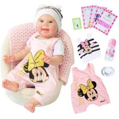 Boneca Reborn Bebê Realista Menina Maize Silicone Pode Dar Banho Origi