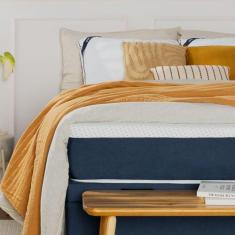 Colchão Queen Mola Ensacada Guldi Macio (25x158x198) Azul e Branco