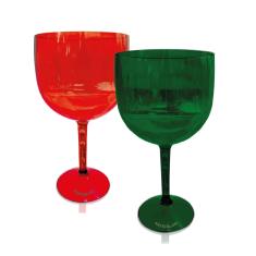 Kit 2 Taças Gin Vermelho e Verde Translúcido Acrílico Ps KrystalON