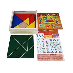 Tangram 10 Jogos Em M.D.F Com 70 Peças Cx Madeira