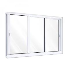 Janela de Alumínio de Correr 100x150cm 3 Folhas Lucasa Alumínios Branco