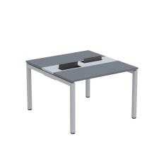 Mesa Plataforma Dupla com Pé de Aço para Coworking 110x120 Pdc11/12/2p Grafito/Cinza