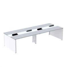 Mesa de Plataforma Dupla para 4 Pessoas Corporativa 140x140/4p Cinza/Branco