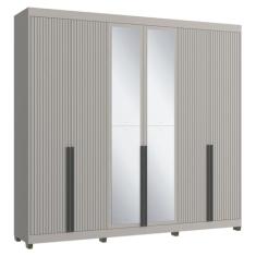 Guarda-roupas Casal 6 Portas com Espelhos Multimóveis Cr35242 Cinza