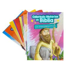 Livros p/ Colorir Histórias Da Bíblia Infantil Pacote 10 un - Blook