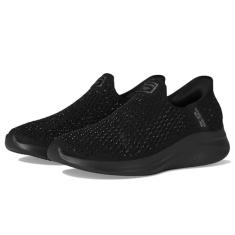 Skechers Tênis feminino Martha Stewar Ultra Flex 3.0-Dazzling Hands Free Slip-ins, preto/preto = bbk, 35