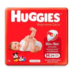 Fralda Descartável Huggies Supreme Care Jumbo Tamanho M - 9 Pacotes com 24 Fraldas - Total 216 Tiras