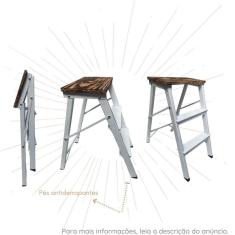 Escada Dobravel Banqueta 3 Degraus