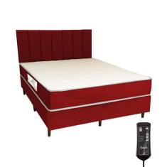 Cama Box e Colchão Magnético Massageador 20cm com Cabeceira - Casal - 