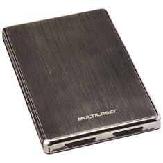 Case Externo Para Hd 2.5 Pol. Multilaser Preto E Prata Usb - GA115