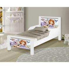 Mini Cama Infantil Adesivada Princesa Sofia Branco